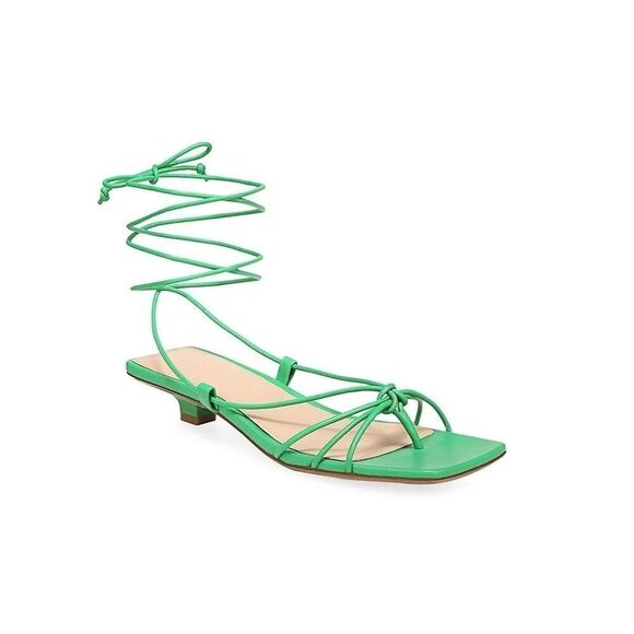 Veronica Beard Foley Ankle Tie Sandal Jungle Green NEW - Size: 8 - Picture 3 of 12